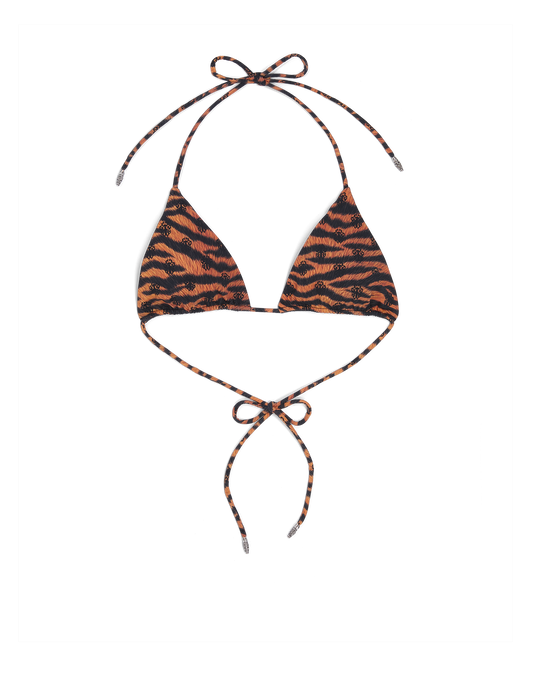  CH + DIB ORANGE TIGER BIKINI TOP by Chrome Hearts image number null