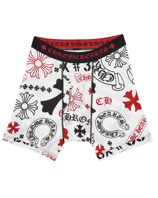 WHITE BOXER BRIEF - CLASSIC RIB by Chrome Hearts image number null