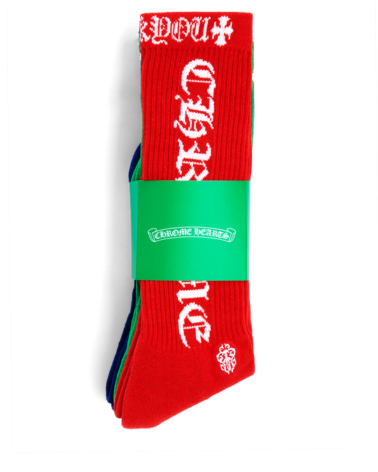 BLUE RED GREEN CH LOGO SOCKS by Chrome Hearts image number null