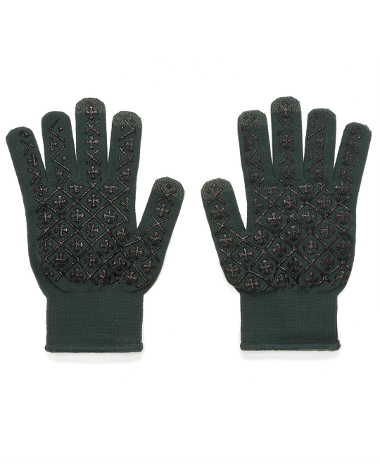 Midnight Green CHECKMATE WORK GLOVES by Chrome Hearts image number null